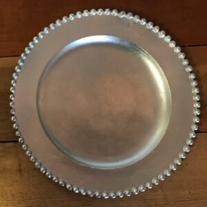Silver Beaded Charger Rental