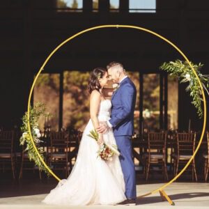 Gold Metal Circle Arch Rental Delaware Wedding