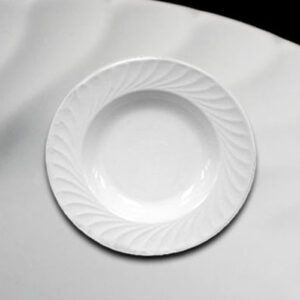 White Swirled Dinner Plate
