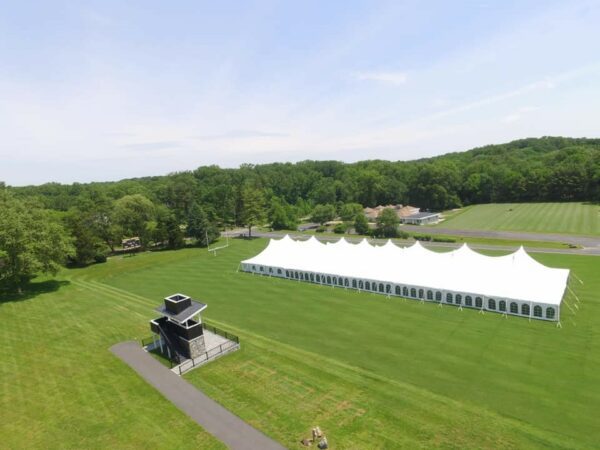 60' by 220' Pole Tent Rental with Sidewalls