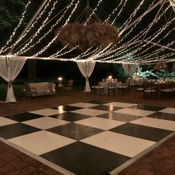 Black and White Dance Floor at a Winterthur Wedding