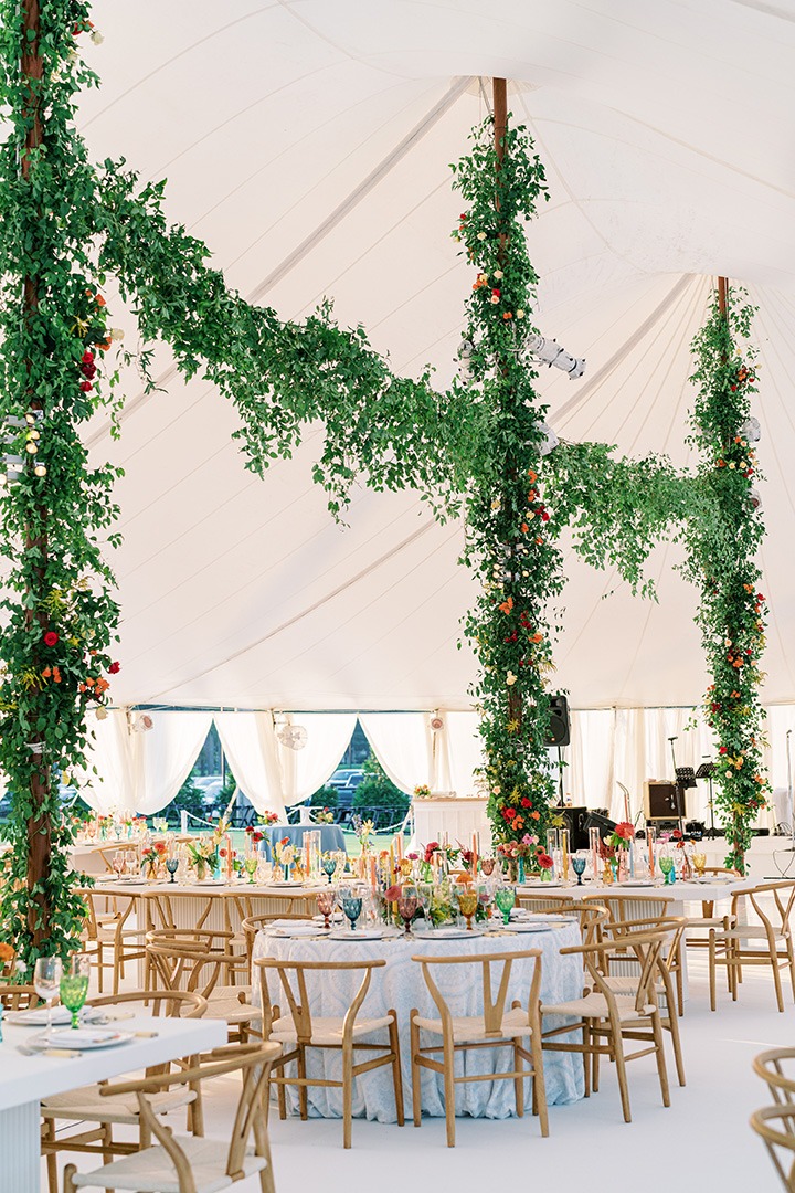 Vertical Image of Sailcloth Tent for Beach Wedding in Delaware