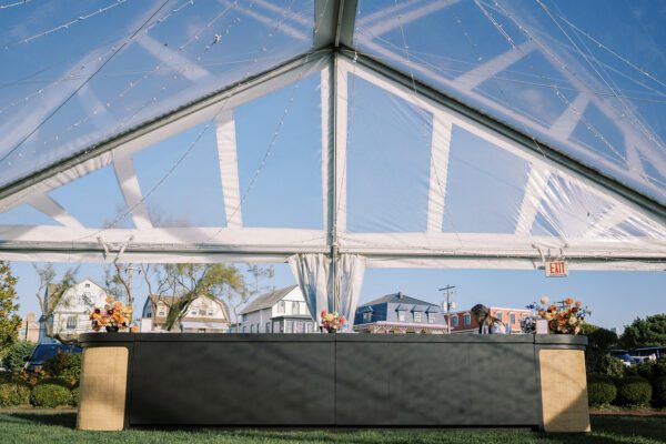clear top frame tent with gable ends