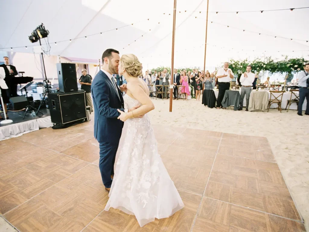 Beach Dance Floor Rental by Collective Event Group for a Delaware Beach Wedding