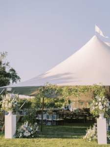Wedding Tent Entrance with Greenery