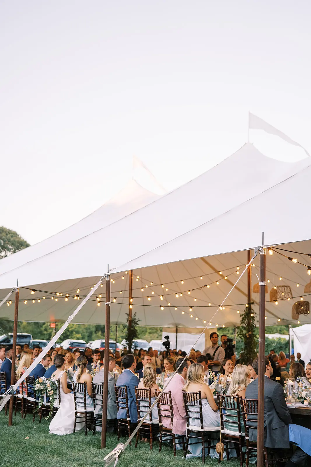 sailcloth tent with market lighting by collective event group