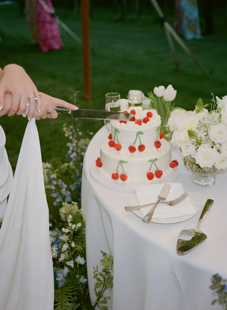 cutting cake