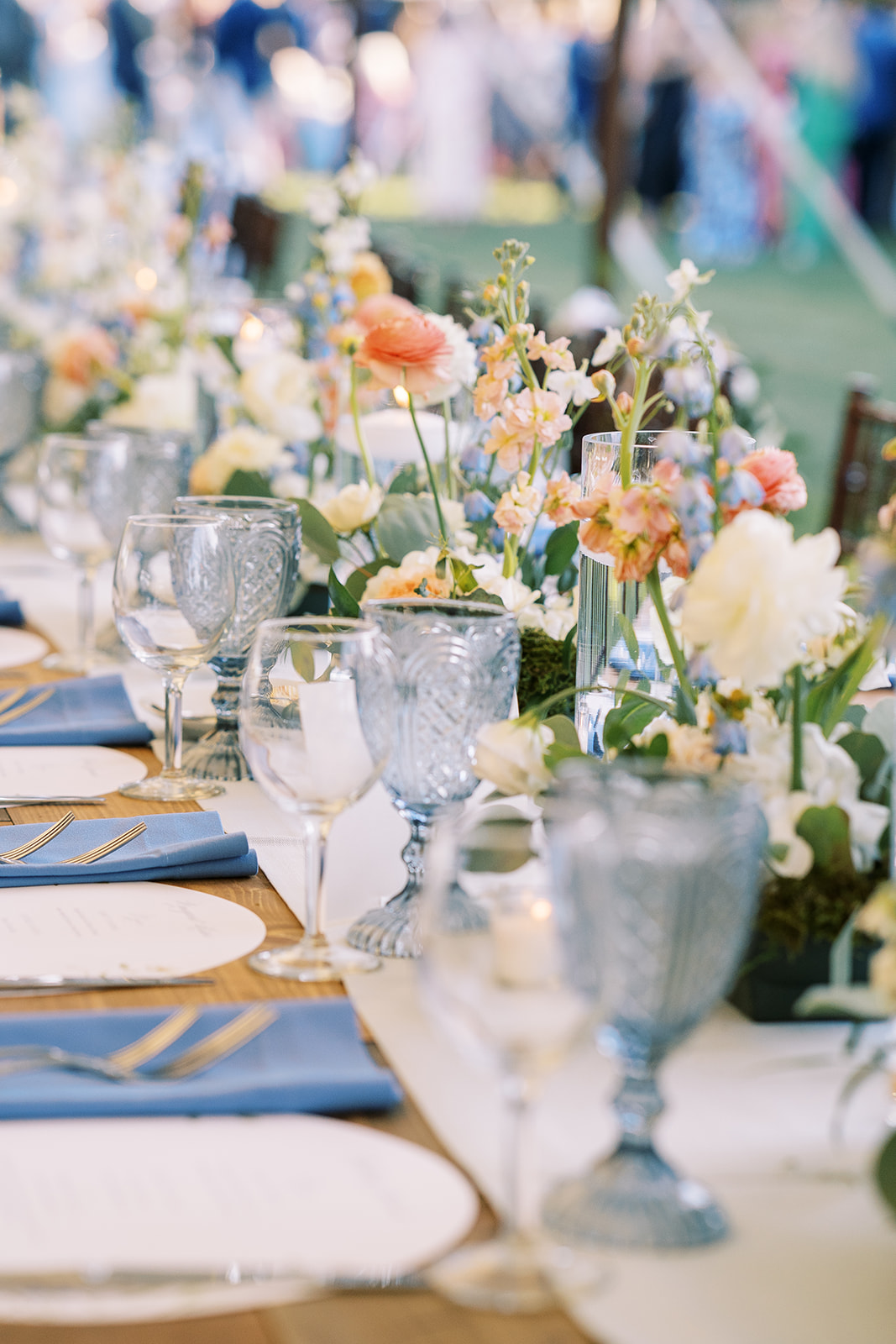 soft blue wedding reception ideas