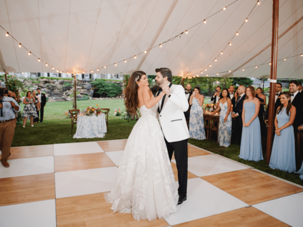 White and Birch Dance Floor Rental by Collective Event Group