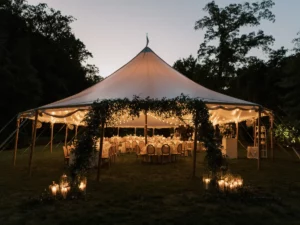 Winterthur Wedding with a Sailcloth Tent in the Evening