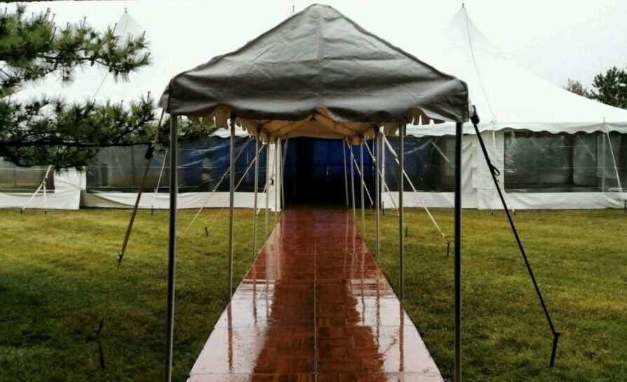 marquee tent leading into event tent