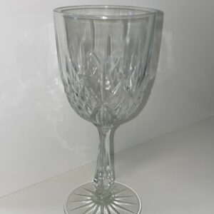 etched crystal vintage medium wine glass