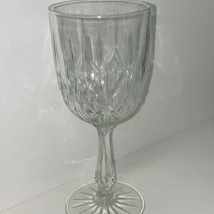 vintage etched crystal tall wine glass