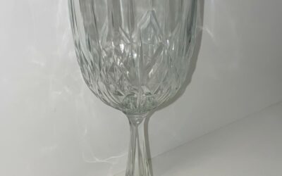 Etched Crystal Vintage Tall Wine