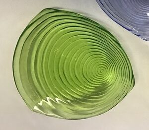 lime green triangle glass plate