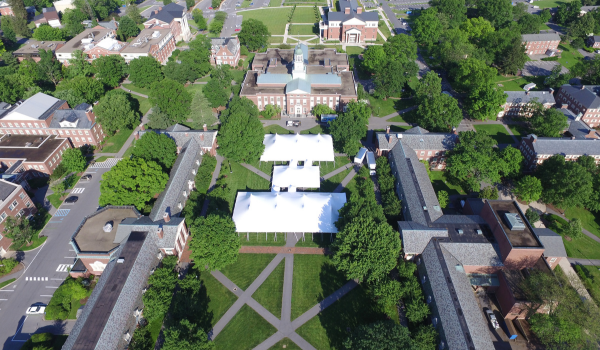 Drone View of Tents at College Campus