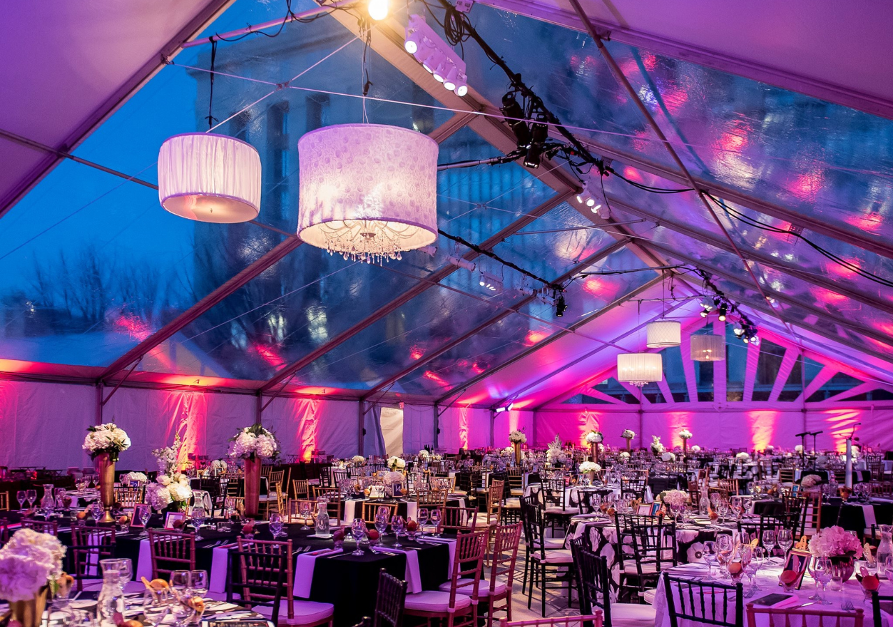 Corporate Event with Uplighting and Chandeliers