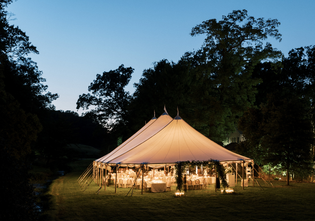 Sailcloth Tent for a Wedding at Winterthur