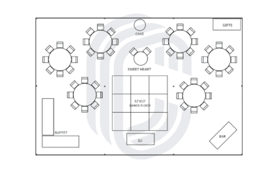 30′ by 45′ Pole Tent for 50 Guests