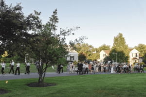 Recessional from the beach with band