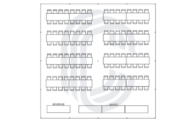 40′ by 40′ Pole Tent for 130 Guests