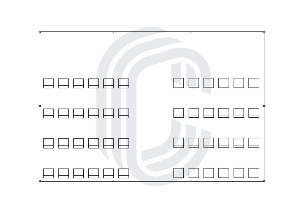 20' by 30' Pole Tent Layout for a 48 Guest Ceremony