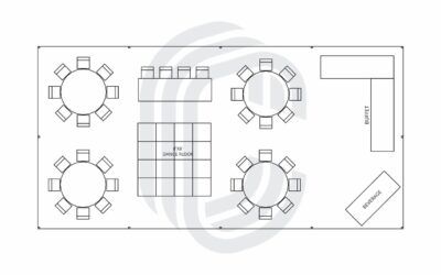 20′ by 40′ Frame Tent Layout a 36 Guest Wedding