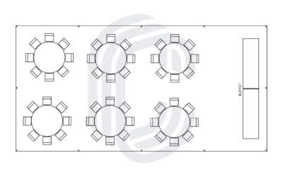 20′ by 40′ Frame Tent for 48 Guests