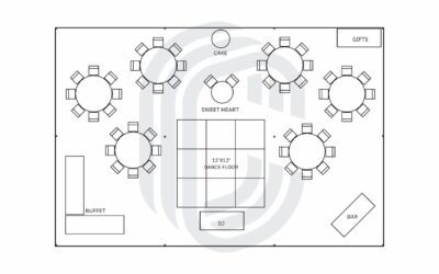 30′ by 45′ Pole Tent for a 50 Guest Wedding