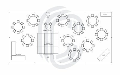 30′ by 60′ Pole Tent for an 80 Guest Wedding