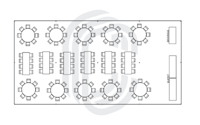 30′ by 60′ Pole Tent for 128 Guests