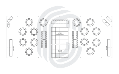 40′ by 100′ Pole Tent for 152 Guests