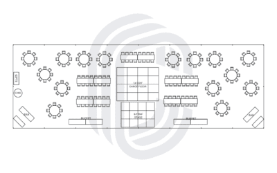 40′ by 120′ Frame Tent Layout for a 200 Guest Wedding