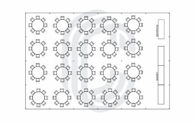 40′ by 60′ Pole Tent for 160 Guests with Buffet and Beverage Space Only