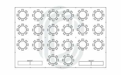 40′ by 60′ Pole Tent for 160 Guests with Buffet Space Only