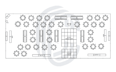 60′ by 140′ Pole Tent for 362 Guests