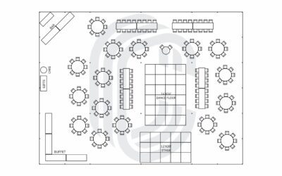 60′ by 80′ Pole Tent for a 194 Guest Wedding