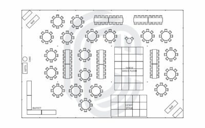 60′ by 90′ Pole Tent for 230 Guests