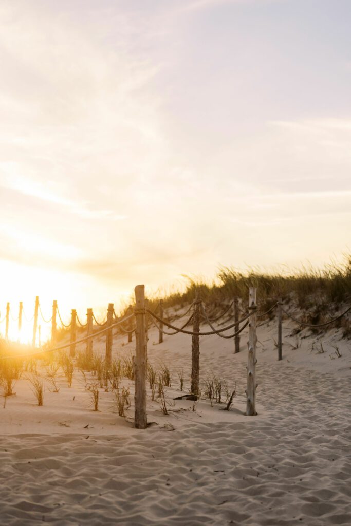 sunset photo over sand dune