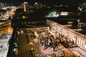 rooftop view from wedding at the free library of philadelphia