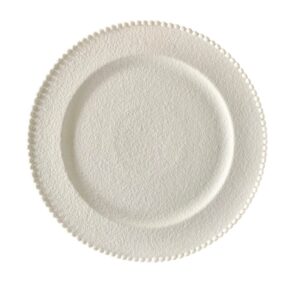 white beaded charger plate