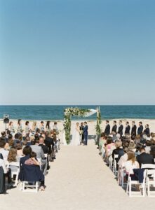 ocean front wedding ceremony in Rehoboth Beach, DE