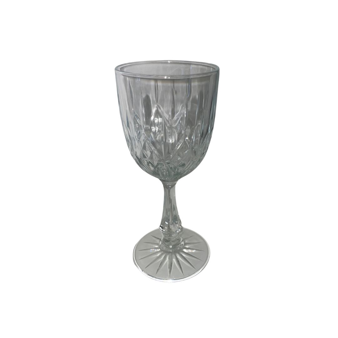 etched vintage wine glass